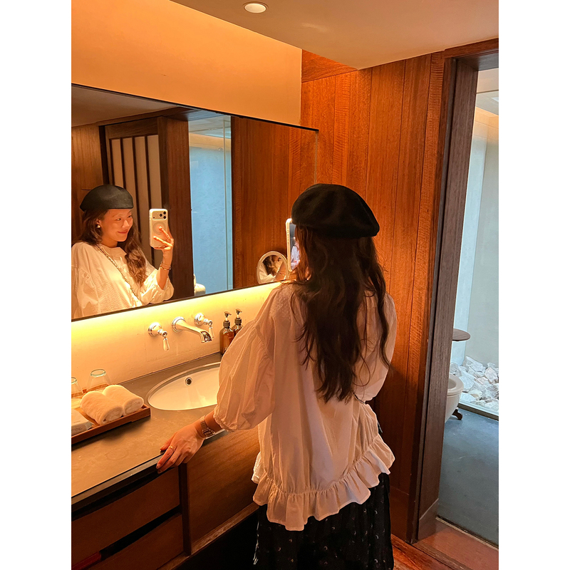 【Dingdang Onejun】Korean-Style Lace Stand-Up Collar Pure Cotton Shirt for Women, Loose, Comfortable, Fashionable and Versatile for Autumn 【Dingdang Onejun】Korean-Style Lace Stand-Up Collar Pure Cotton Shirt for Women, Loose, Comfortable, Fashionable and Versatile for Autumn