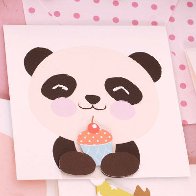 I and Noor Children's greeting card for Card Valentine's Day cards thanks to the Card Cartoon Animal Stereo greeting card