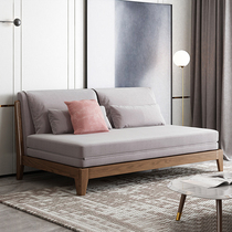 Solid wood sofa bed Foldable small family type Living room Book room Double Italian-style Versatile Dual-use Sofa Bed