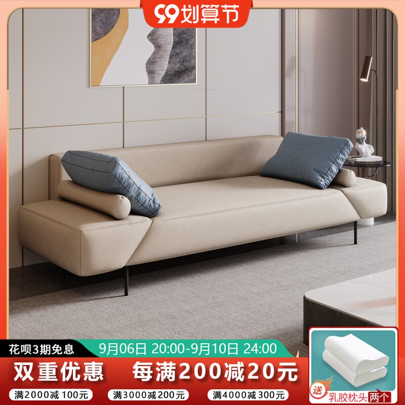 2021 new small apartment technology cloth sofa living room modern dual-purpose simple retractable sofa bed chaise longue