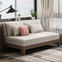 Pull-out foldable pure solid wood sofa multifunction balcony living room available with three anti-tech cloth fabric sofa bed