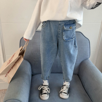 Girls Jeans Spring and Autumn 2020 New Chinese Children Korean version of foreign style loose trousers childrens clothing childrens spring pants