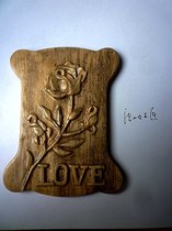 (Muqufang) Hardwood bas-relief rose LOVE winding board--D type