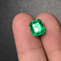 Caiyi jewelry 3 24ct natural Colombian micro-oil Musa emerald bare stone ring pendant color treasure