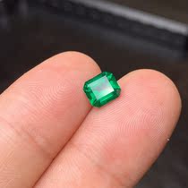 Caiyi jewelry 1 29ct natural Zambian extremely micro oil Wharton green emerald bare stone ring pendant color treasure