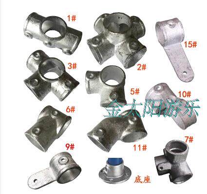 Direct Selling Children Naughty Castle Fastener Steel Pipe Fittings Tee Galvanized Fastener Iron Through Joints Naughty Castle Connect Pass-Taobao