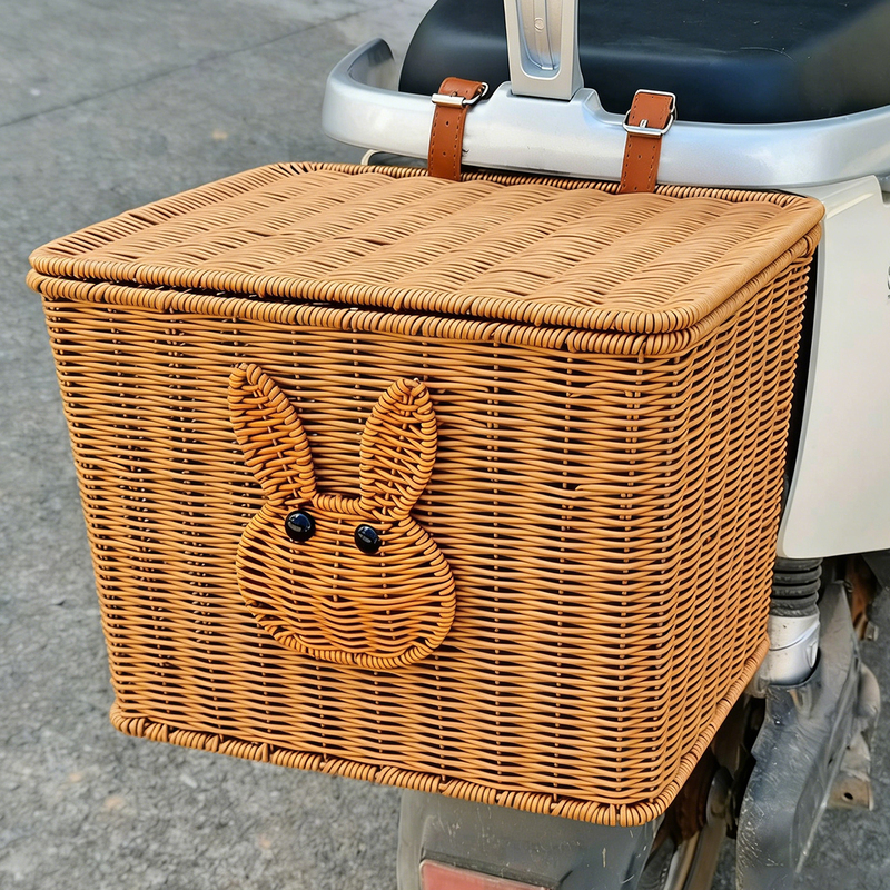 Universal Rear-Mounted Helmet Holder for Electric Bikes, Bicycle Rear Basket, Electric Scooter Hanging Basket, Storage Basket with Dog Carrier Attachment