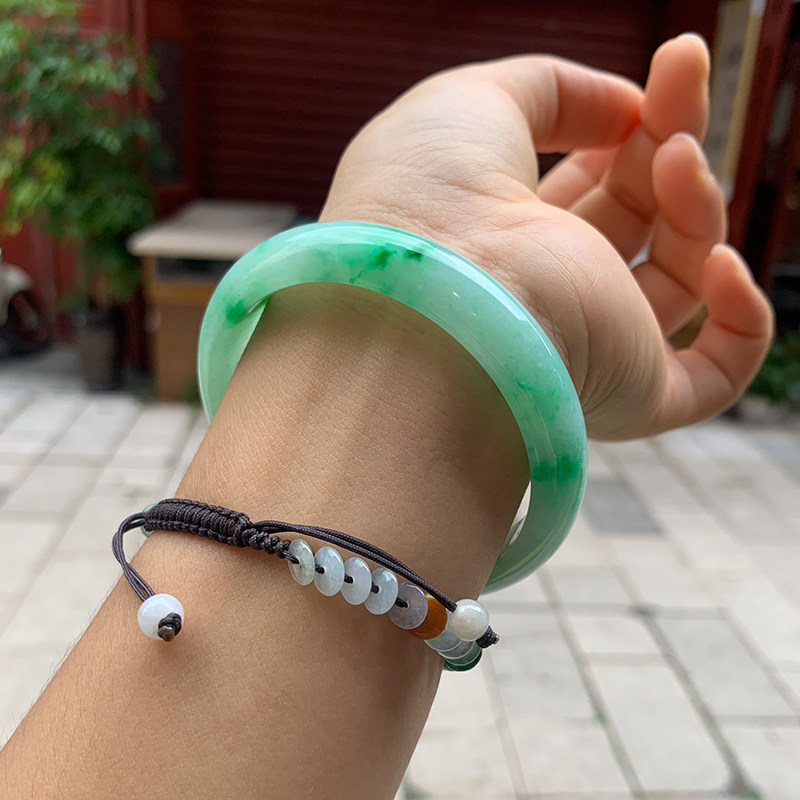 Universal Emerald Wang Fu Genuine Jade Bracelet Children's Fine Young Girl Natural Lady Oil Green Ancestral Mother Green Emerald Bracelet