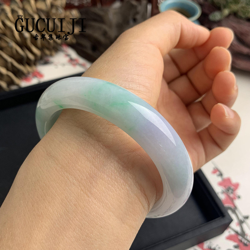 Wangfu jade jade bracelet Jade bracelet female fine girl natural female spring color emerald bracelet Violet