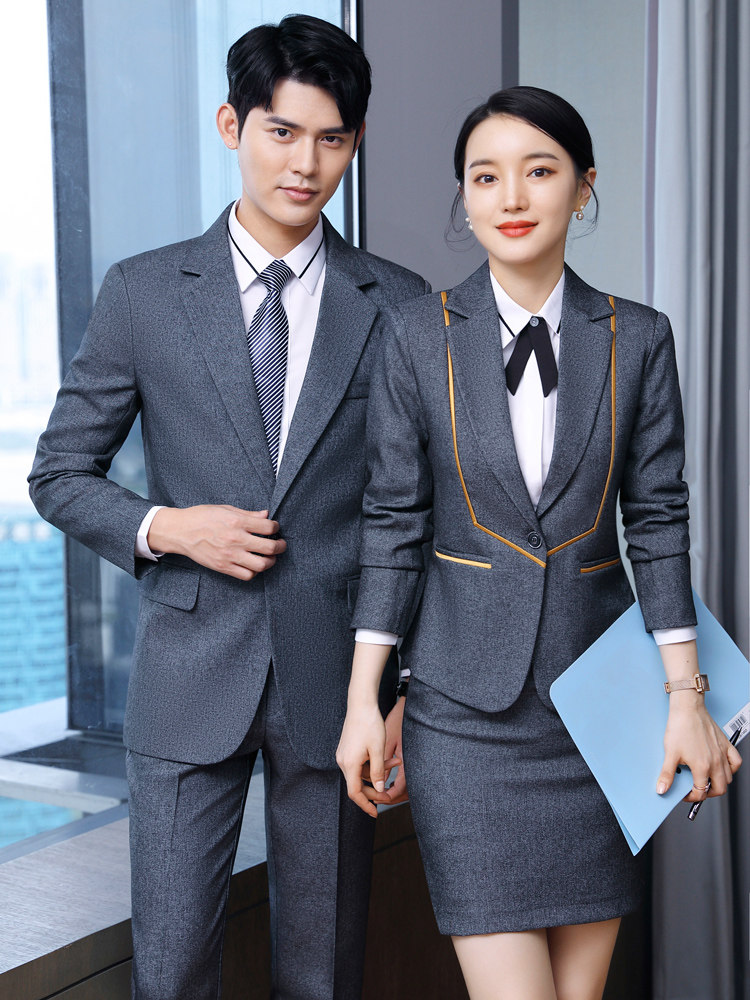 HIGH-END HOTEL FRONT DESK WORK WEAR FOR MEN AND WOMEN THE SAME PROFESSIONAL WEAR BAR COUNTER RESTAURANT CLUB WAITER WORK CLOTHES IN SPRING AND AUTUMN