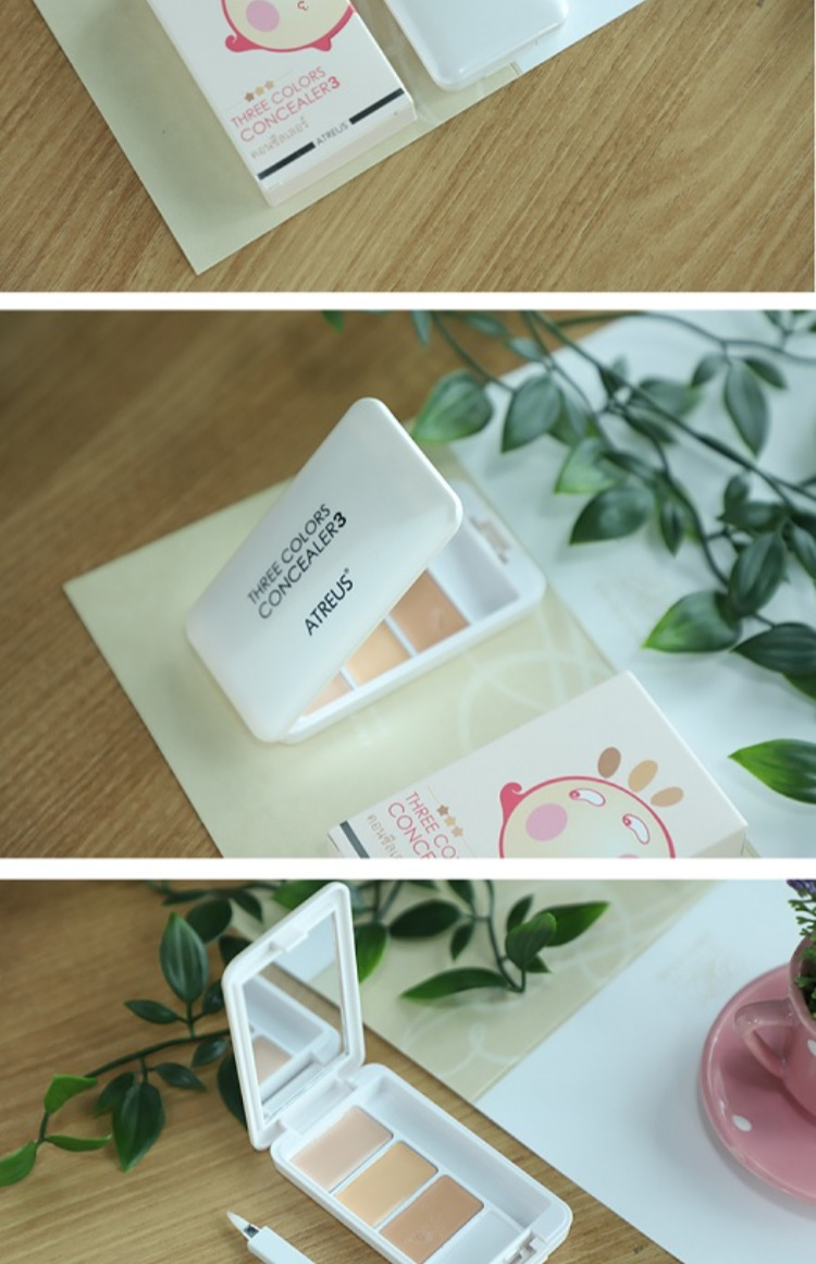 Thái Lan atreus tri-color che khuyết điểm mặt sửa bóng mũi sửa chữa năng lực đĩa âm thanh nổi che khuyết điểm bột gốc kem che khuyết điểm hàn quốc