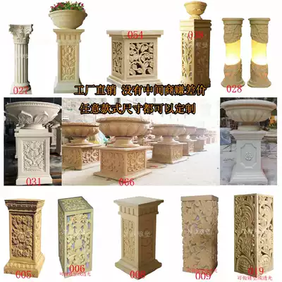 Villa glass fiber cement GRC artificial stone sandstone pier Roman column flower pot garden community decoration decoration