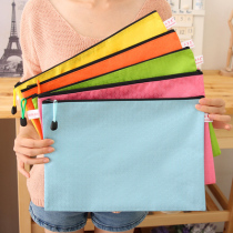 a4 Tutorial Hand Document Bag Zipper Large Capacity Waterproof Oxford Cloth Kit Student Test Paper Archive Cashier Bag