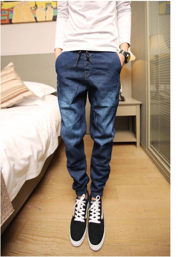 Mùa thu và mùa đông dày cộng với quần jean nhung nam cỡ lớn dầm chân co lại quần legging chân quần Harlan Long triều quần nam quần áo nam hàng hiệu