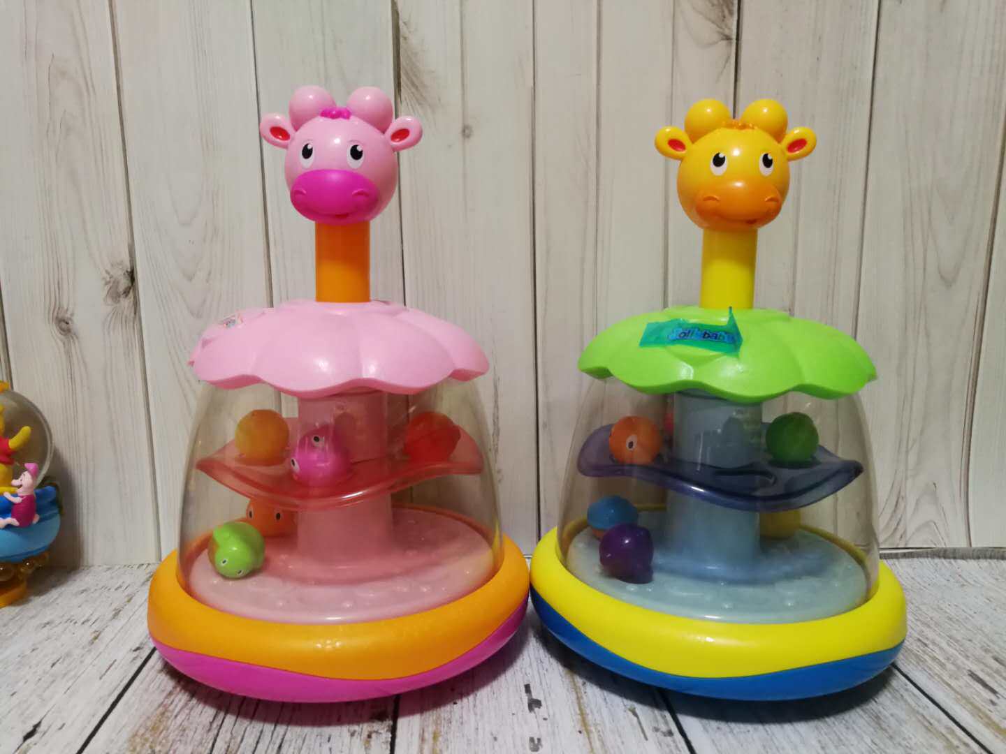 Infants and young children press, rotate, jump ball, color cognitive early education toy, Zhuanzhuan 0-2 years old baby observation toy