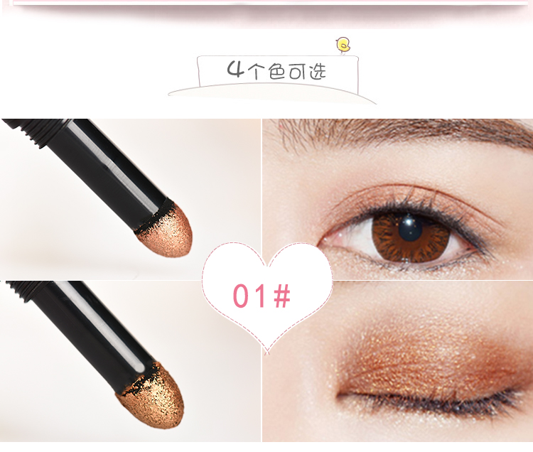 Bút kẻ mắt hai đầu pearlescent Không thấm nước lâu trôi dễ dàng Màu bắt đầu Trang điểm mắt hai màu phấn mắt - Bóng mắt phấn mắt kim tuyến
