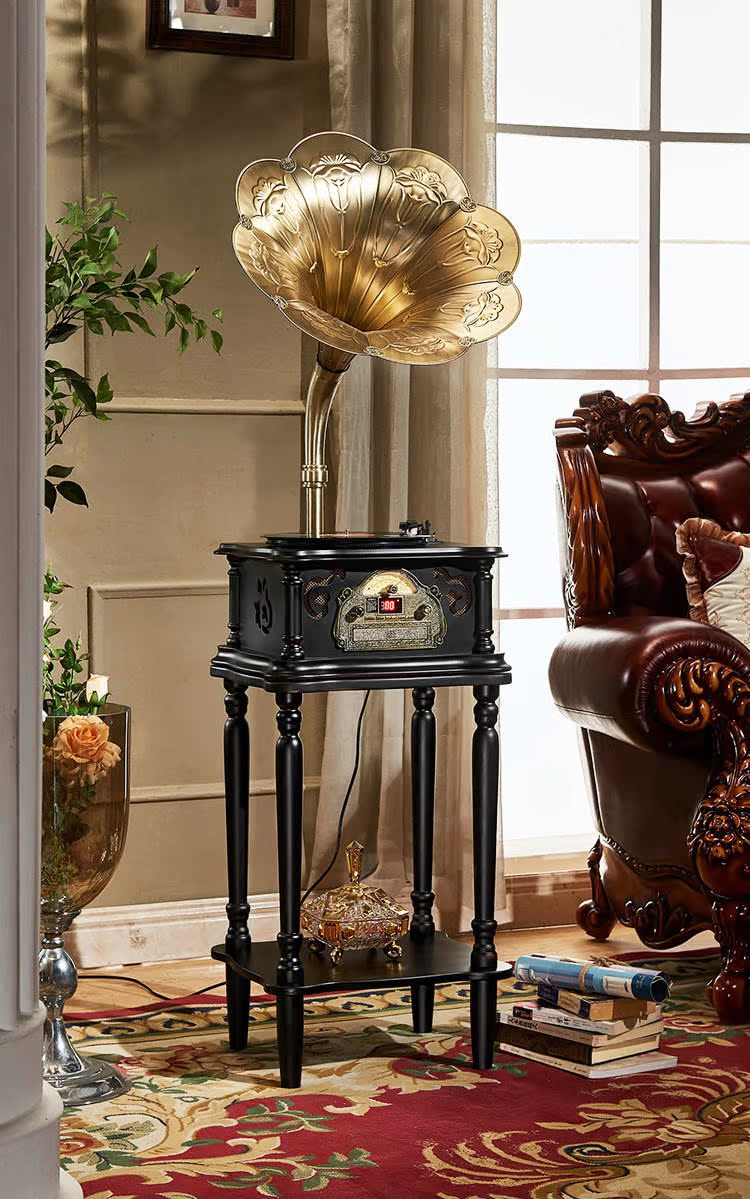 đầu đĩa than marantz tt5005	 Máy ghi âm Tangdian cổ lớn sừng cổ vinyl ghi đĩa CD đài phát thanh retro đa chức năng - Máy hát kim đĩa than technics