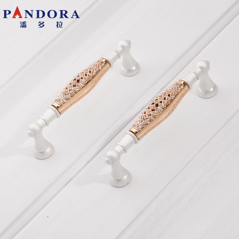 Eurostyle inlaid drill cabinet handle minimalist ivory white overall cabinet wardrobe drawers cabinet door modern small handle