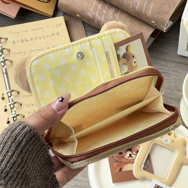 The same style of relaxed bear limited plush card bag coin wallet