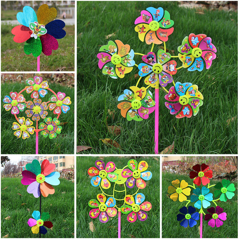 Colorful windmill cartoon plastic Ferris wheel large windmill kindergarten decoration gift stall children's toy windmill