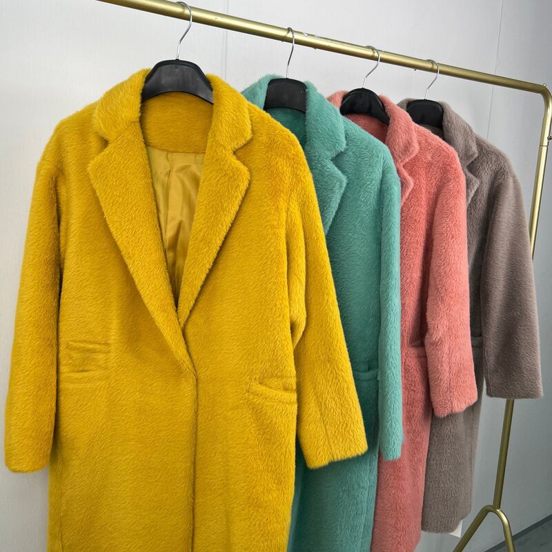 2024 New Autumn and Winter Imitation Mink Velvet Woolen Outwear Women's Mid-Length Over-The-Knee Thickeneded Warm Outwear High-End 2024 New Autumn and Winter Imitation Mink Velvet Woolen Outwear Women's Mid-Length Over-The-Knee Thickeneded Warm Outwear High-End