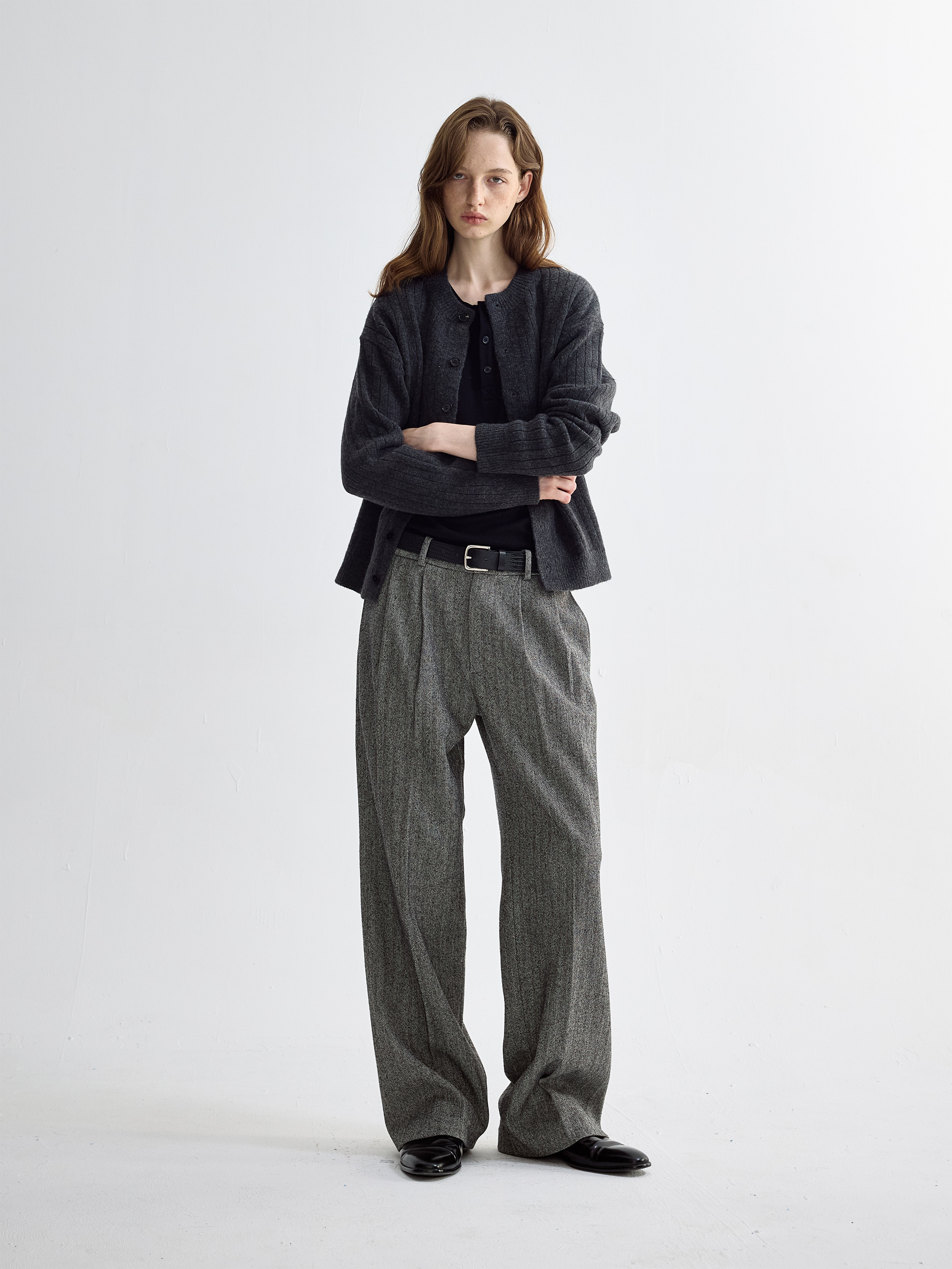 PURESQUARE Wool-Blend Relaxed Cardigan