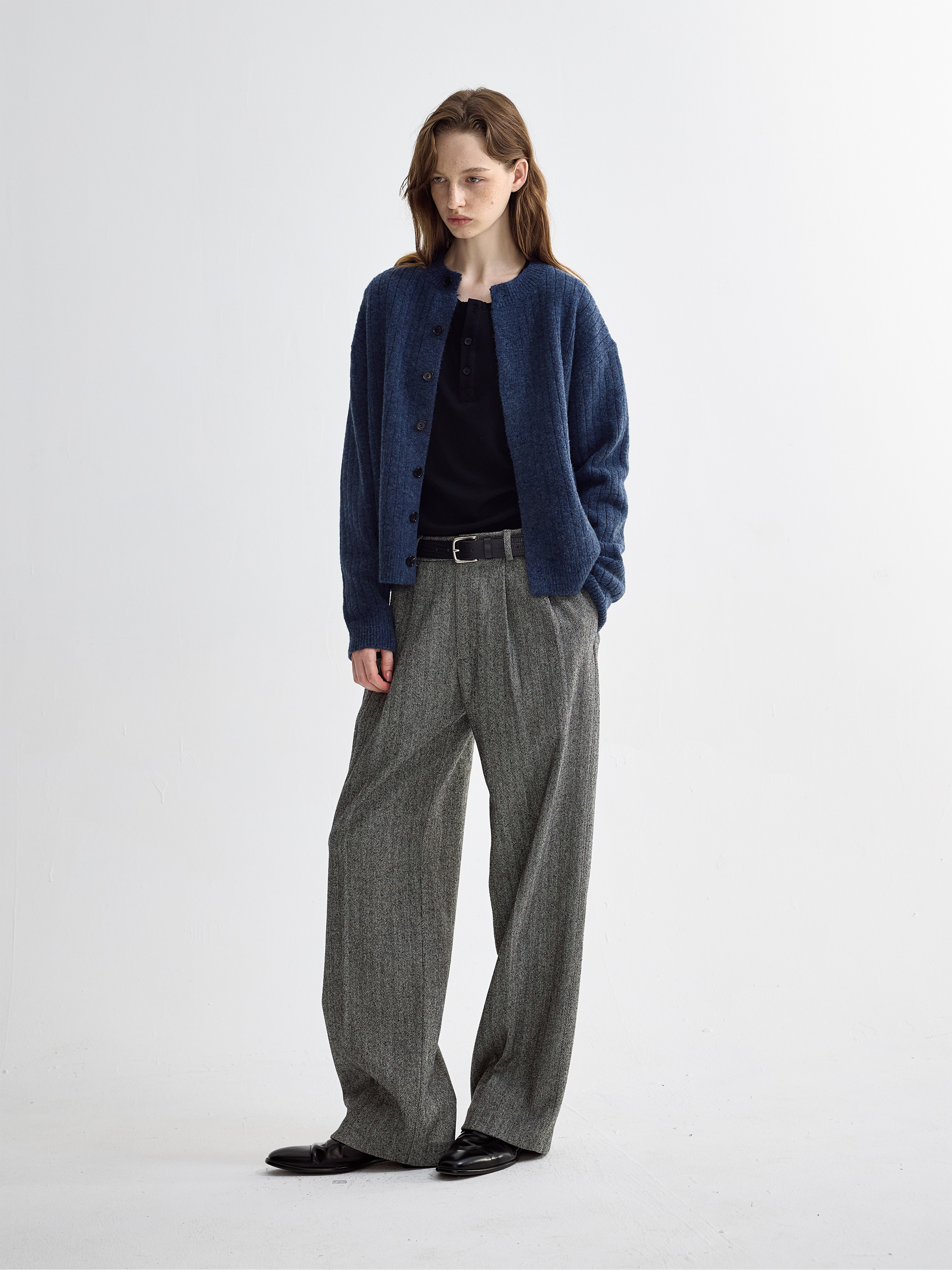 PURESQUARE Wool-Blend Relaxed Cardigan