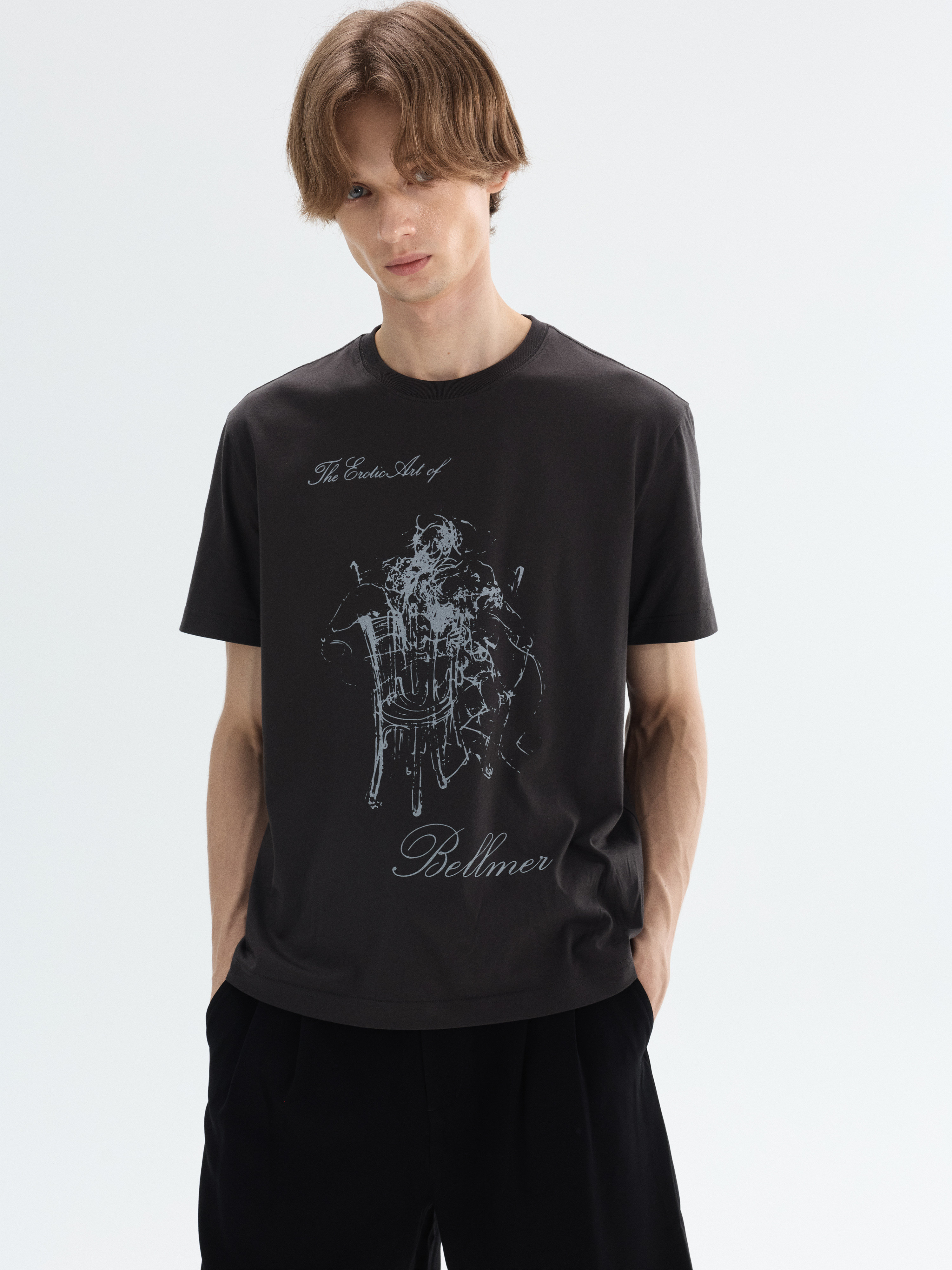 PURESQUARE Vintage Abstract Line Portrait Tee