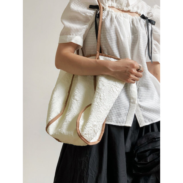 Original niche design jacquard versatile tote bag