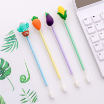 Small frescoed transparent pen holder Vegetable Middle Pen Creative Cartoon Student Office Water Pen Signature Pen