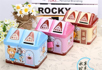 Birthday Gift With Lock Iron Sheet Small House Deposit Money Pot Savings Jar New Year Event Small Gift