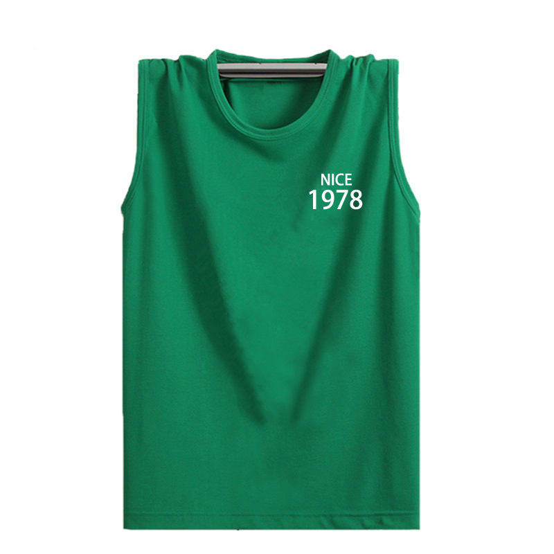 Của nam giới thể thao vest nam không tay t-shirt cotton bóng rổ tập thể dục đáy áo mới cắt tay áo mùa hè thanh niên loose mô hình