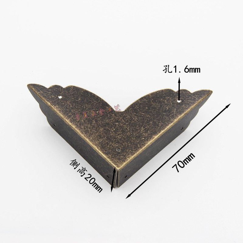 7CM super-large protective corner metal table corner retro anti-crash angle gift box Wooden Box Right Angle Wrapping edge Decorative Accessories Iron Bag Corner