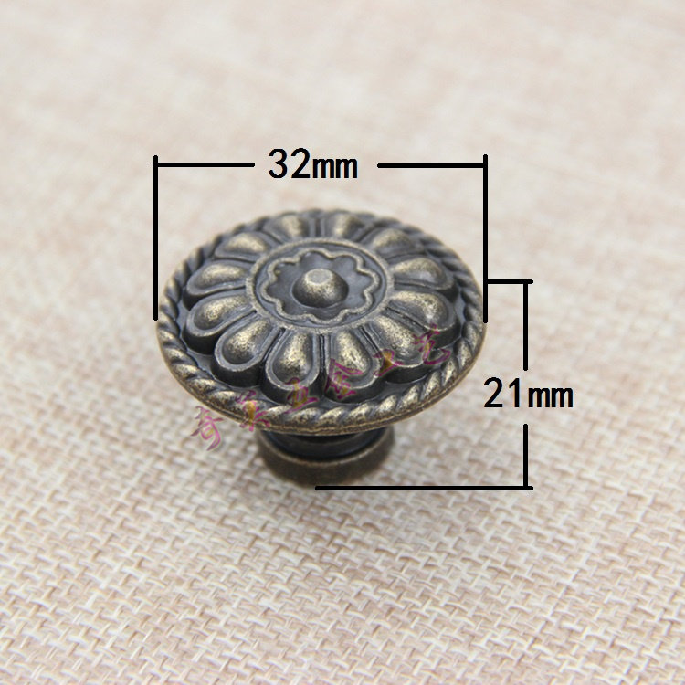 32mm European style single-hole handle imitation ancient small handle bed head cabinet classy drawer handle overall cabinet door handle