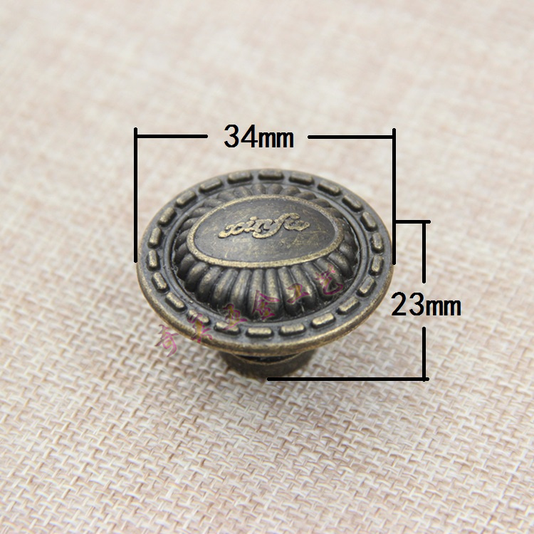 Single hole reverse installation Zinc alloy handle Antique drawer handle Overall cabinet door home improvement hardware handle Round handle