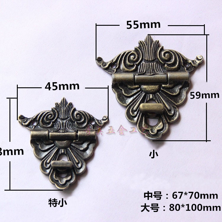 Special small 180-degree rotating shaft clasp antique buckle gourd lock catch retro wooden case with whole cabinet corner buckle