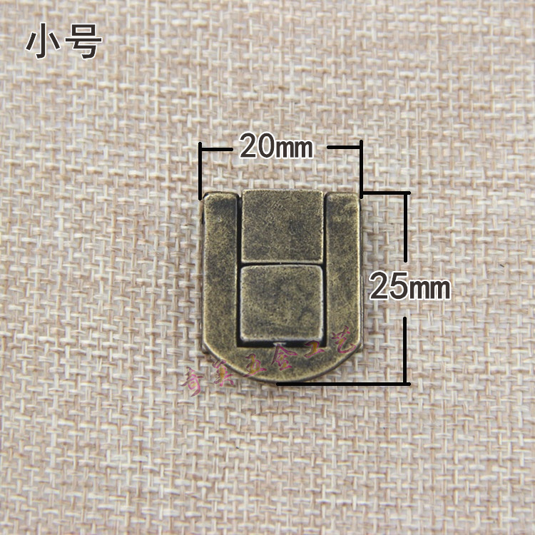 Small number 20 * 25mm antique buckle alloy Luggage Buttoned Wood Case Small Square Buckle Gift Box Lock Catch dark case clasp