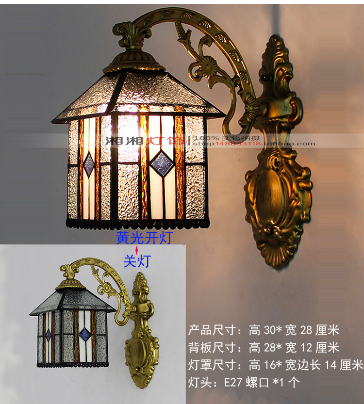 Бра 美式壁灯北欧复古卧室床头灯欧式客厅创意过道壁灯洗手台镜前灯具