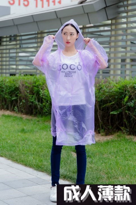 Poncho trong suốt quần mưa đặt bộ đồ đi bộ dùng một lần chống thấm nước mưa unisex phân chia người lớn