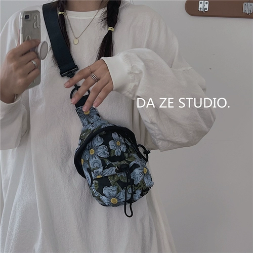 Небольшая сумка, оригинальная небольшая дизайнерская сумка через плечо, синяя нагрудная сумка, поясная сумка