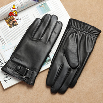 Scarecrow gloves male winter riding warm motorcycle cold students thick touch screen windproof waterproof sheepskin men