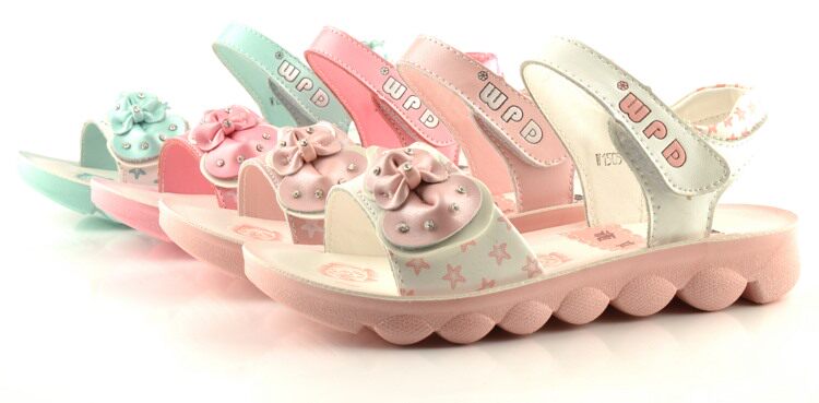 Sandales enfants en cuir orteil faux diamant pour été - semelle tendon - Ref 1053405 Image 25