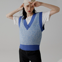 BELLYWEAR Maternity Vest Vest New Outerwear Knitted Sweater Spring and Autumn Top Contrast Color Wool Bottoming