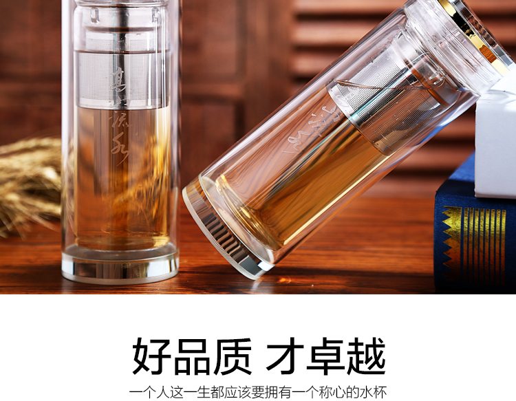 Cốc pha lê đôi ly trà văn phòng trong suốt cốc lọc cốc nam và nữ quà tặng cốc tùy chỉnh in logo ly giữ nhiệt starbucks