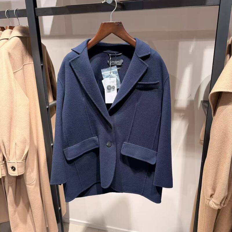 Maxmara Weekend Pure Wool Dark Blue Short Coat Relais 015 Purchasing Agent 6.20