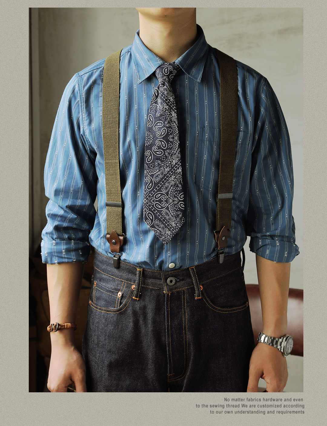 Red Tornado Vintage Super Quality Adjustable Cowhide Spaghetti Flexible Shoulder Strap Suspenders One Belt Two Usage Option
