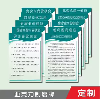 Company Enterprise Hospital Clinic Physician Job Responsibilities Health Institute Rules and Regulations Acrylic Brand Customization