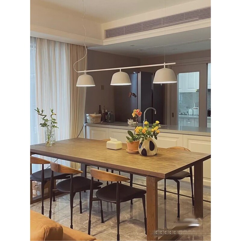 Nordic Restaurant Chandelier Dining Table Three-Head Modern Minimalist Danish Designer Creative Personality Long Bar Counter Lighting Fixtures Nordic Restaurant Chandelier Dining Table Three-Head Modern Minimalist Danish Designer Creative Personality Long Bar Counter Lighting Fixtures