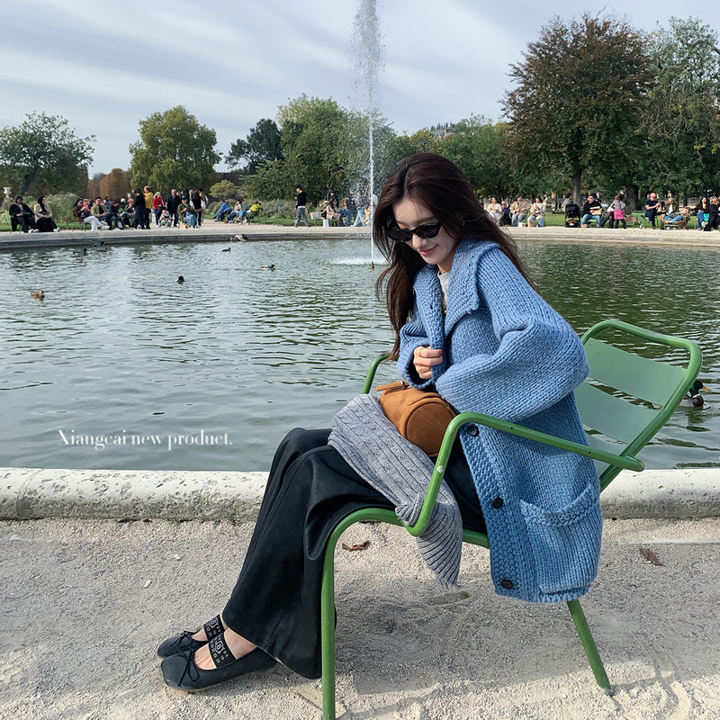 Coriander (Brand Name) Non-Spicy Xiangcai High-Neck Wool Chunky Knit Sweater Jacket for Women, Autumn Loose-Fitting Warm Knitted Cardigan Coriander (Brand Name) Non-Spicy Xiangcai High-Neck Wool Chunky Knit Sweater Jacket for Women, Autumn Loose-Fitting Warm Knitted Cardigan