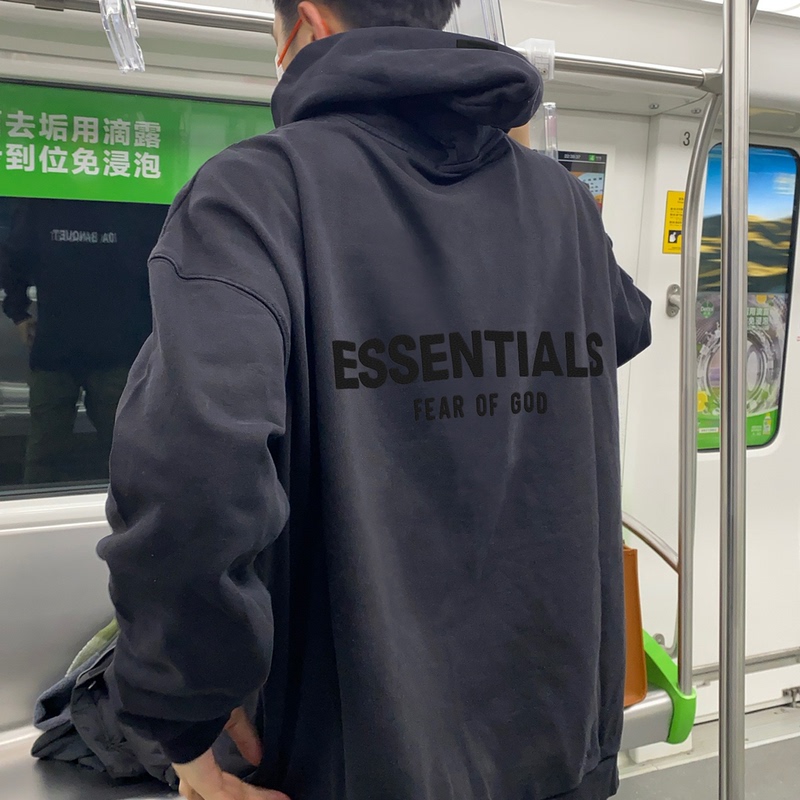 Flocked Letter Essentlais Fogess2026 Hoodie for Men, Autumn and Winter, Hip-Hop, Heavyweight, High Street, American Style Flocked Letter Essentlais Fogess2026 Hoodie for Men, Autumn and Winter, Hip-Hop, Heavyweight, High Street, American Style